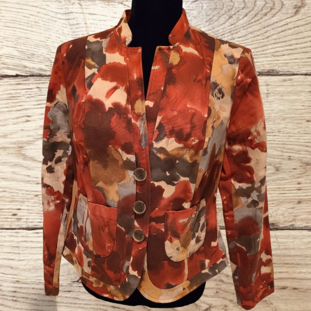 Rust Blazer with Khaki and Tan Accents Small Christopher Banks